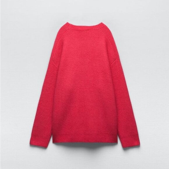 Zara Soft Knit Sweater Fuchsia New Barbiecore Barbie Core - Picture 6 of 9